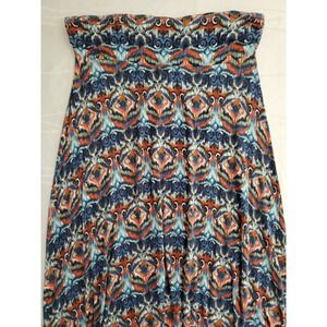 renee c. Women's Multicolor Print Knit Maxi Skirt Wide Elastic Waist 2X preowned